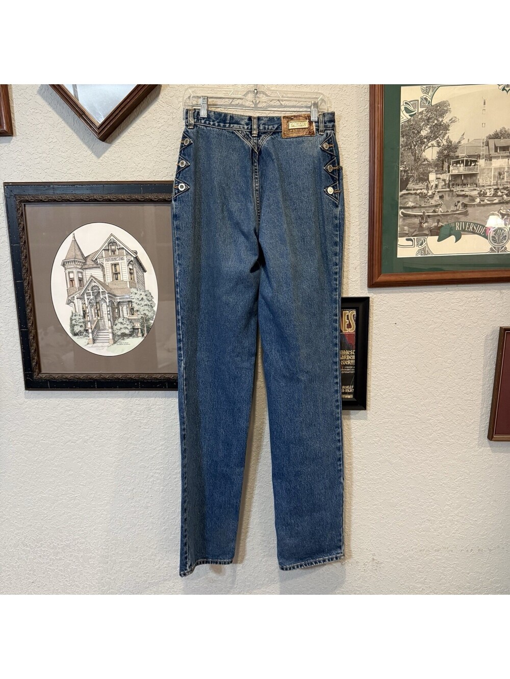 Vintage 80s/90s RARE Lawman 7 Button High Rise Western Cowboy Jeans Size 29x36